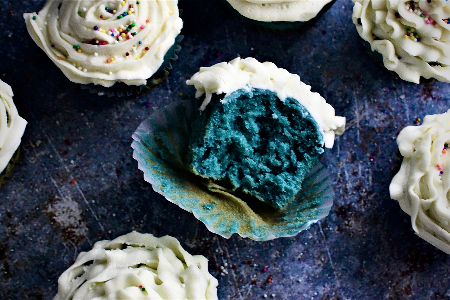 Naturally Blue Cupcakes With Butterfly Pea Flower Bubbling Starter